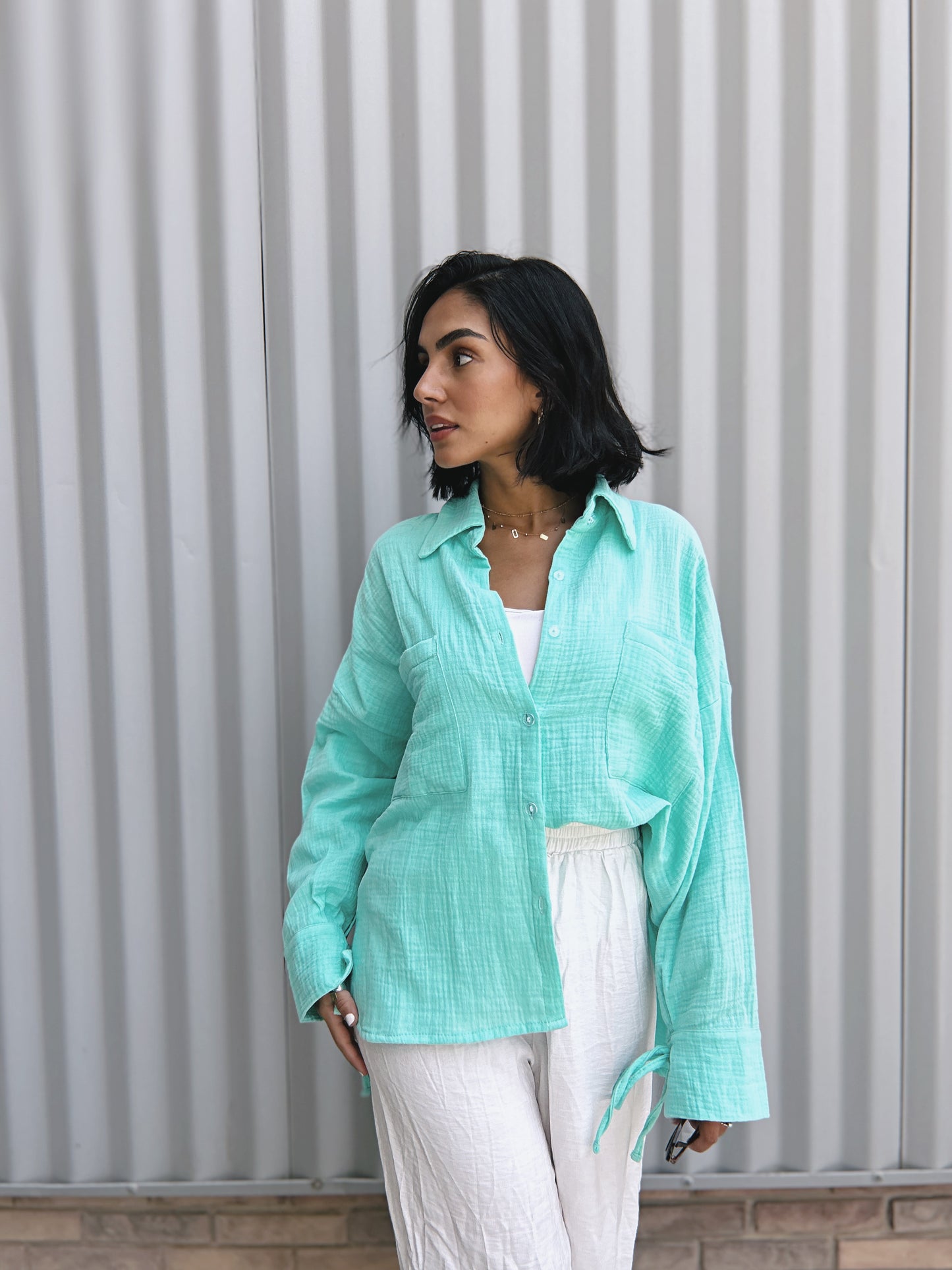 Blooming Shirt - Aqua
