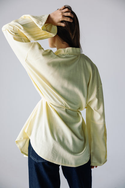 Pleated Top - Powder Yellow