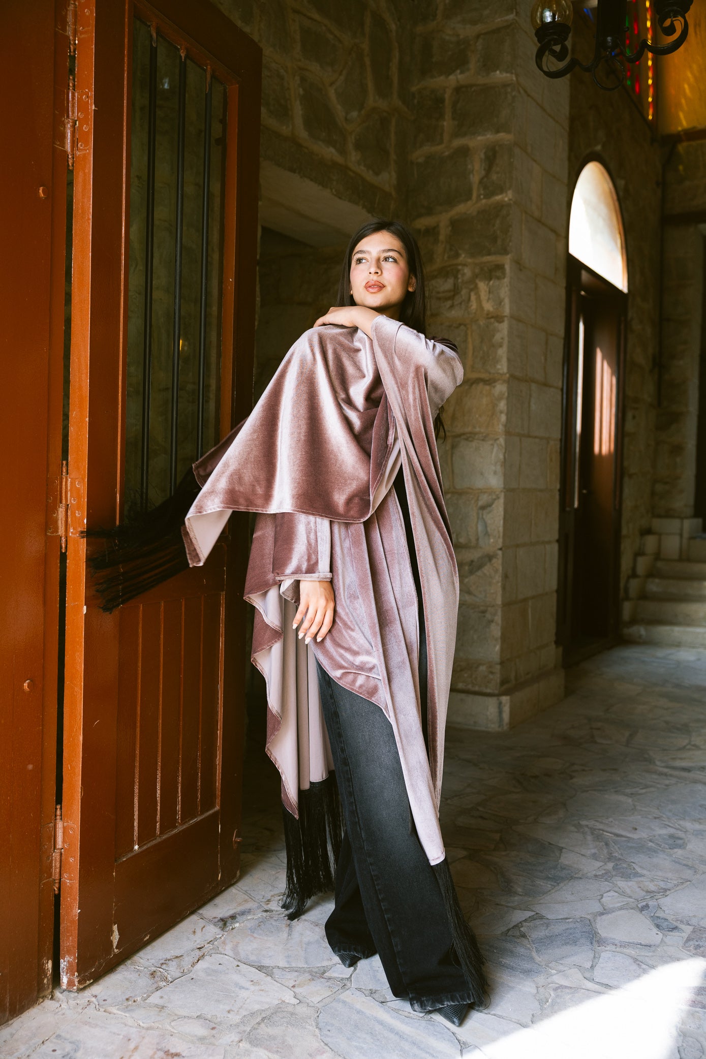 Fringe Edit Kaftan - Dusty Rose