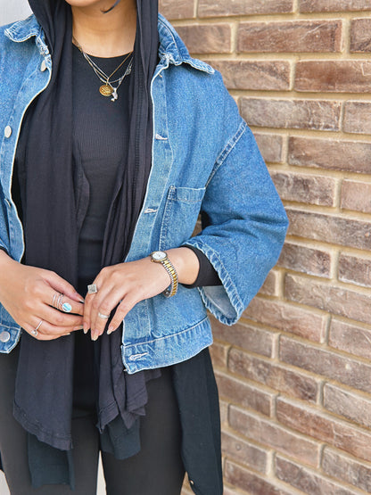 When In Doubt Denim Jacket - Dusty Blue