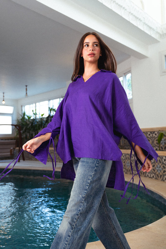 Linen Soul Top - Violet