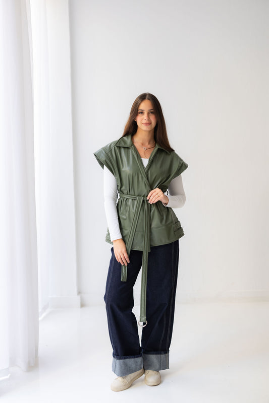 Statement Vest - Olive