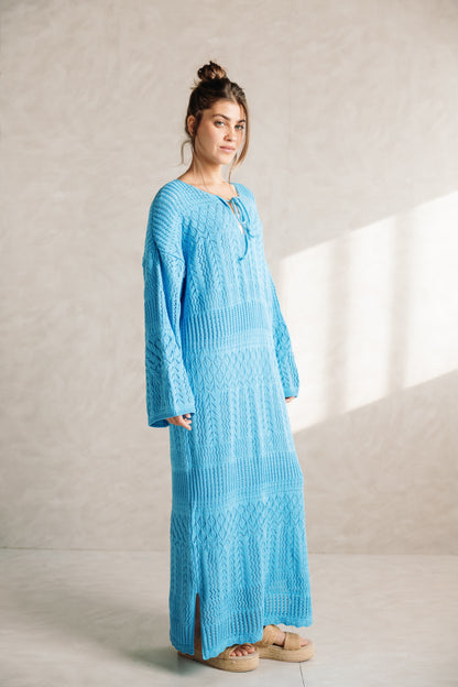 That Girl Knit Dress - Sky Blue