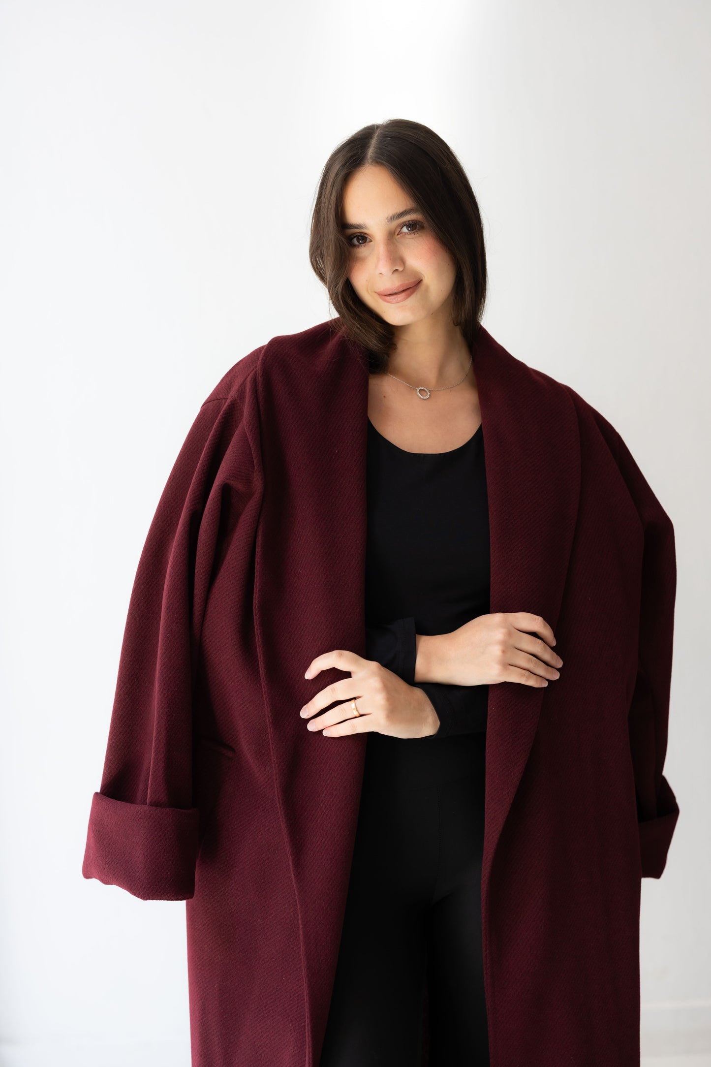 All Eyes Here Coat - Deep Burgandy