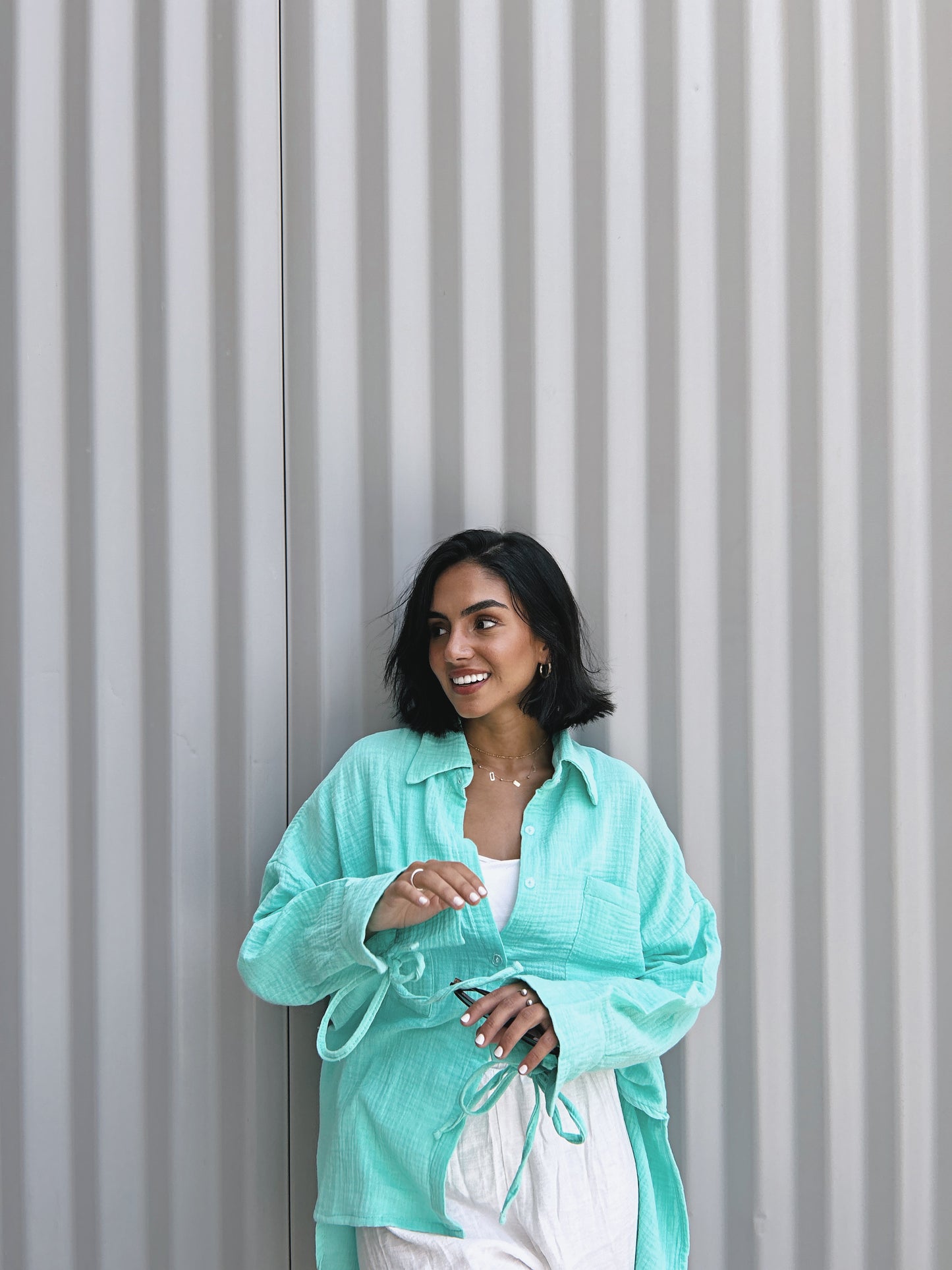 Blooming Shirt - Aqua