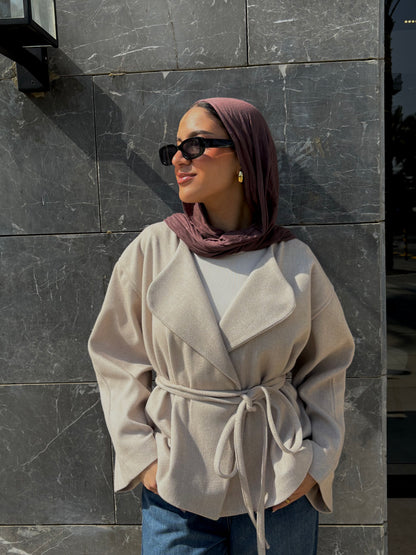 Aurora Belted Jacket - Beige