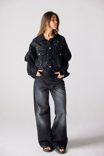 Starfall Denim Jacket - Black