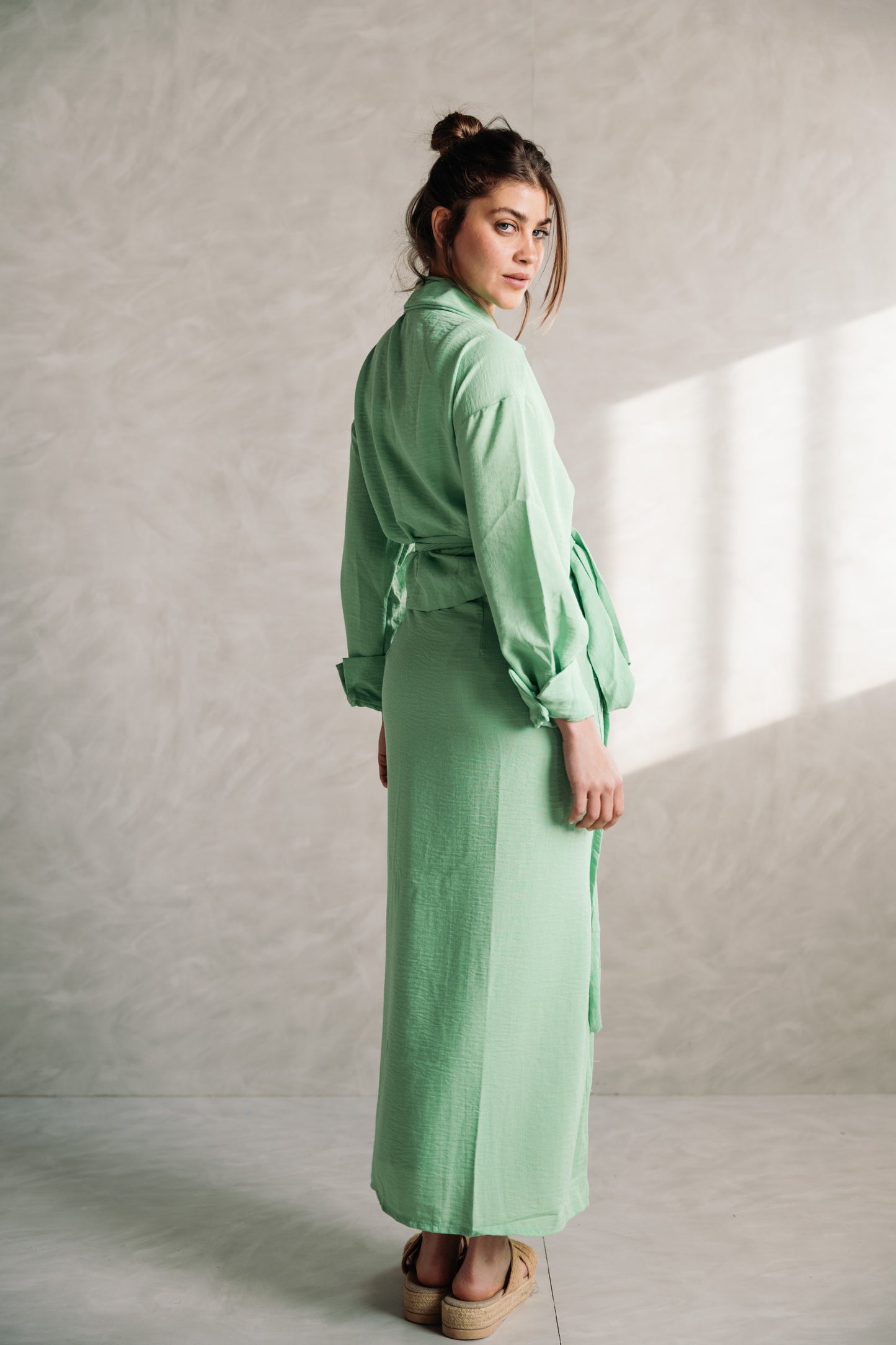 Linen Wrap Me Set - Seafoam