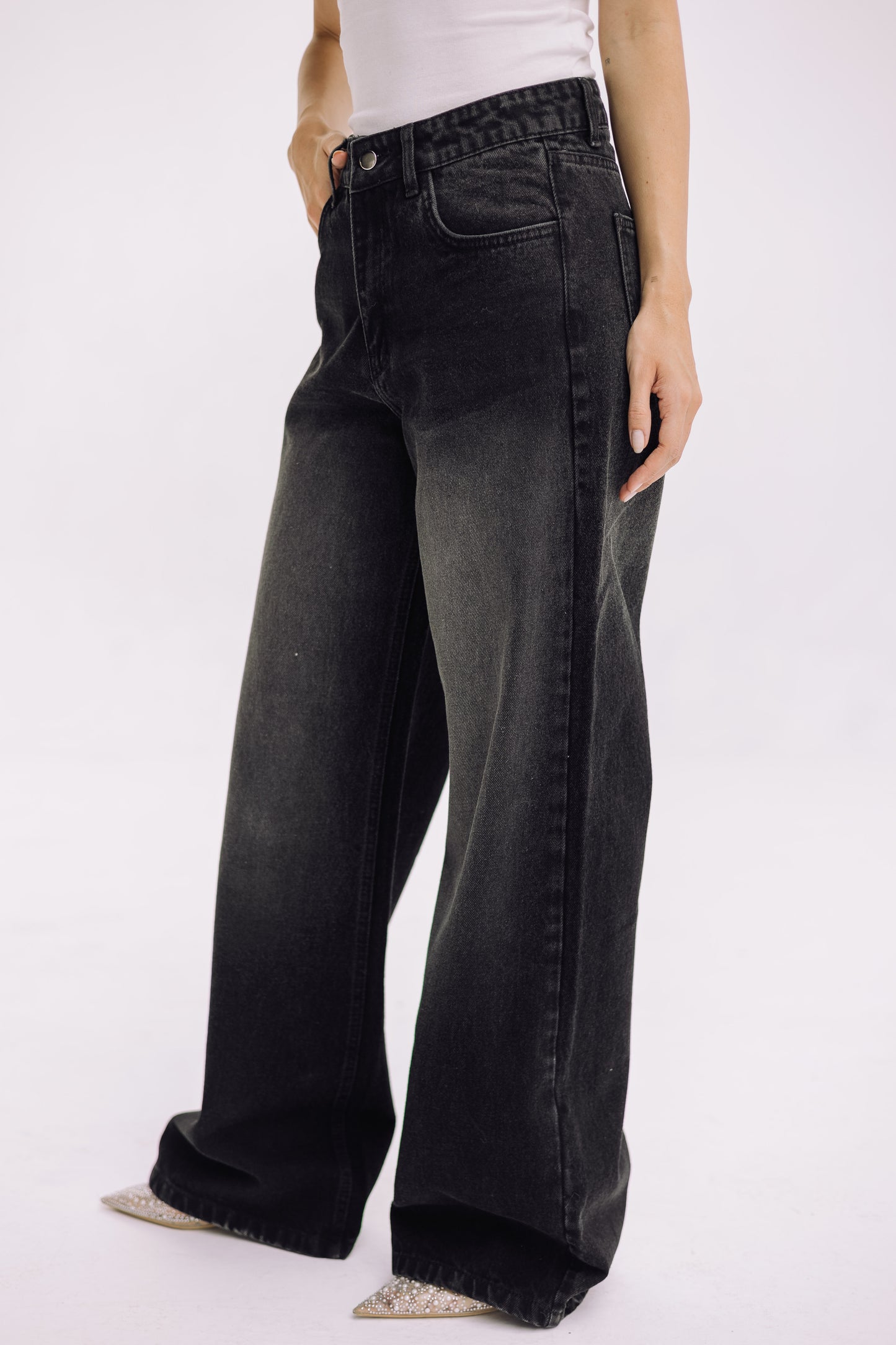 Elevated Belted Denim - Noir Black