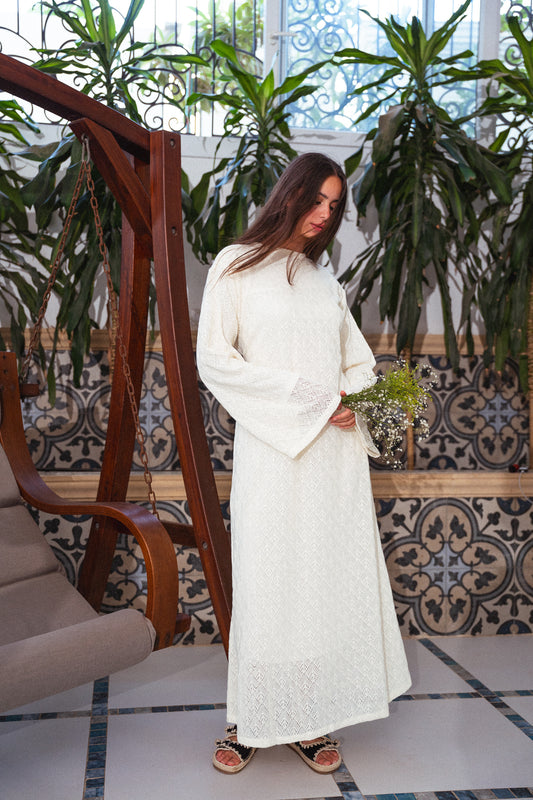 Remal Knit Dress - White
