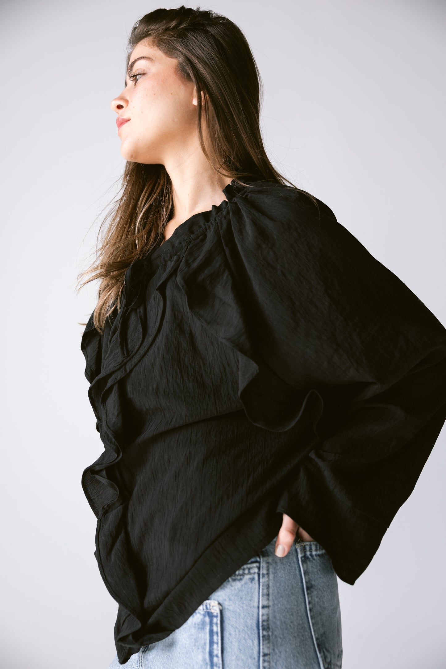 Ruffles Top - Black