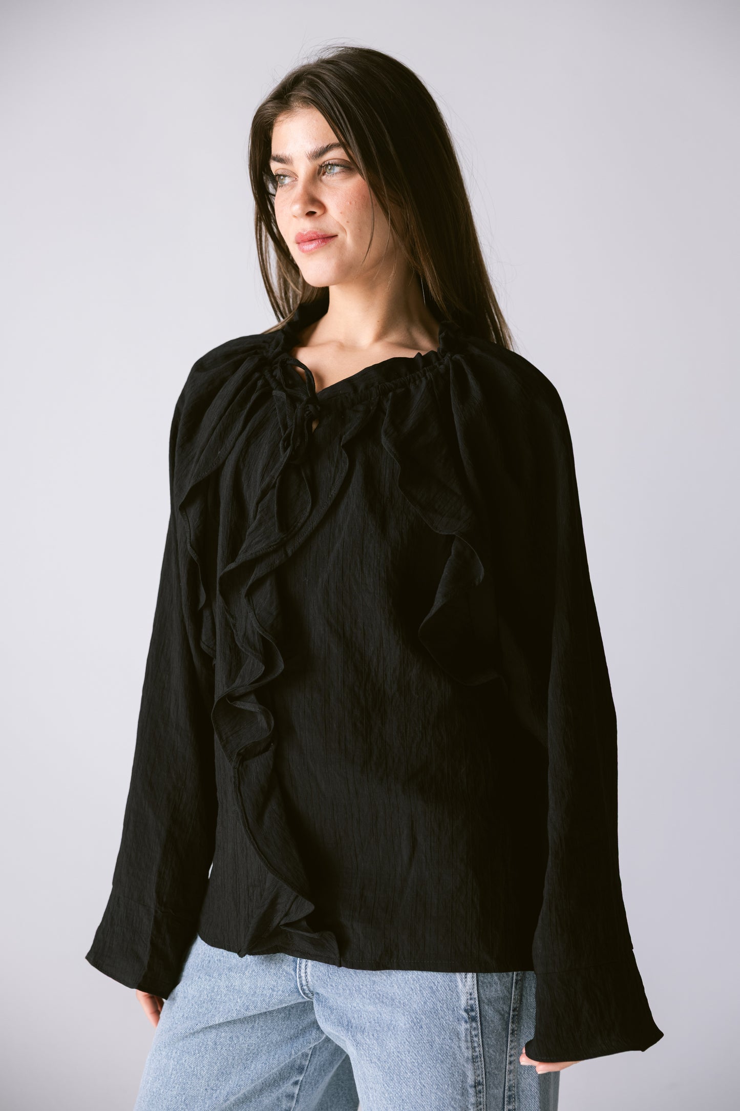 Ruffles Top - Black