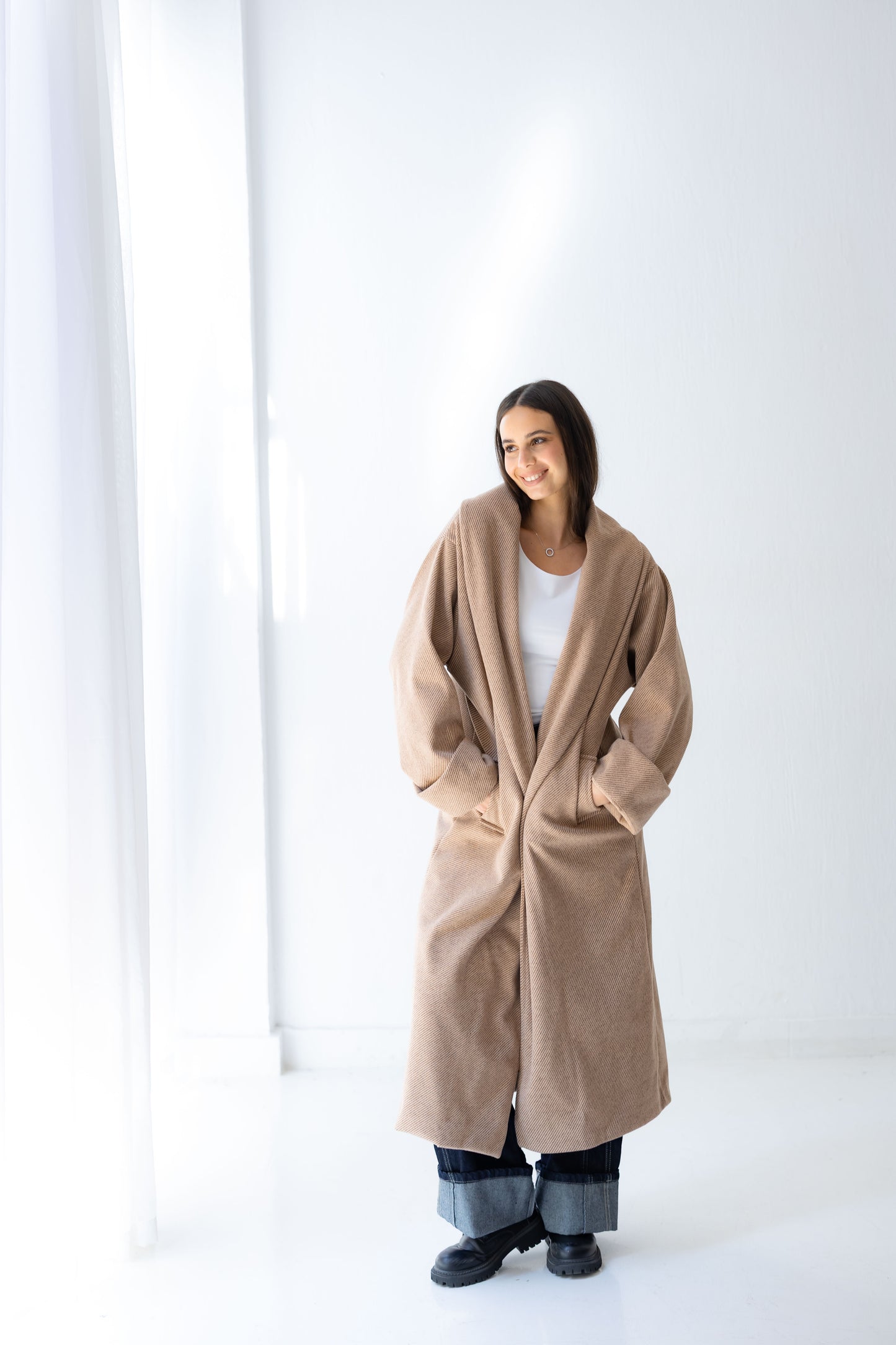 All Eyes Here Coat - Almond