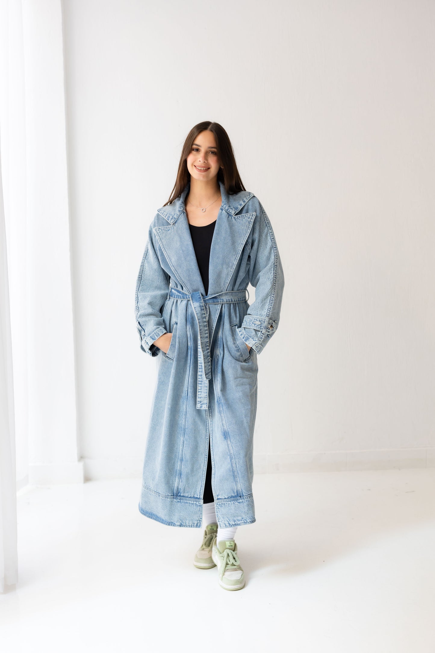 Neat-Fit Denim Coat - Washed Blue