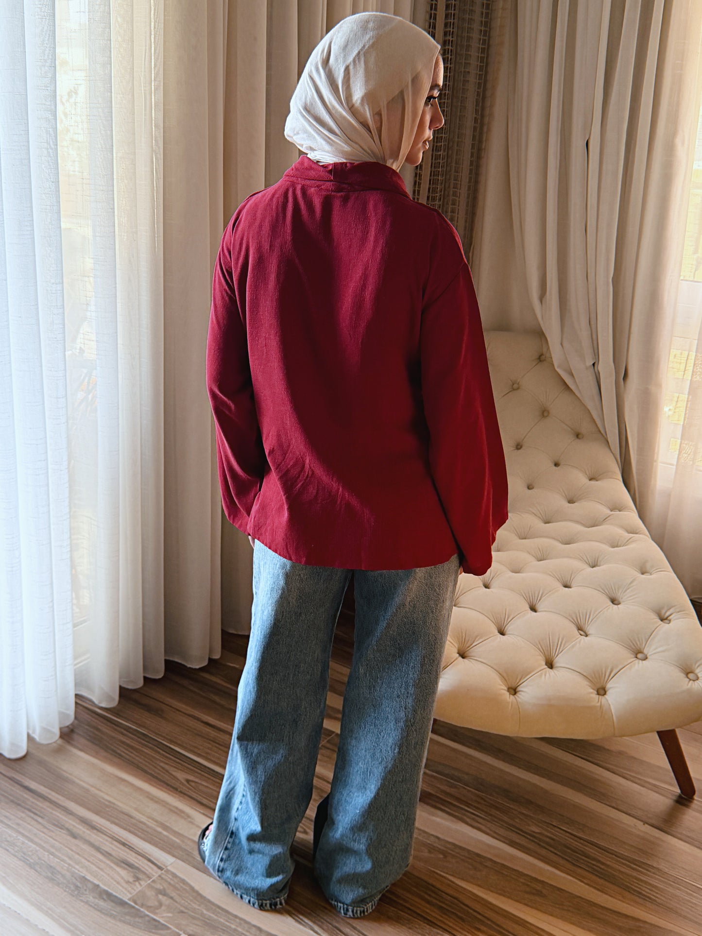 Softly Wrap Kimono - Deep Burgundy