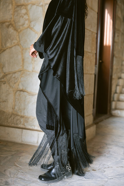 Fringe Edit Kaftan - Black