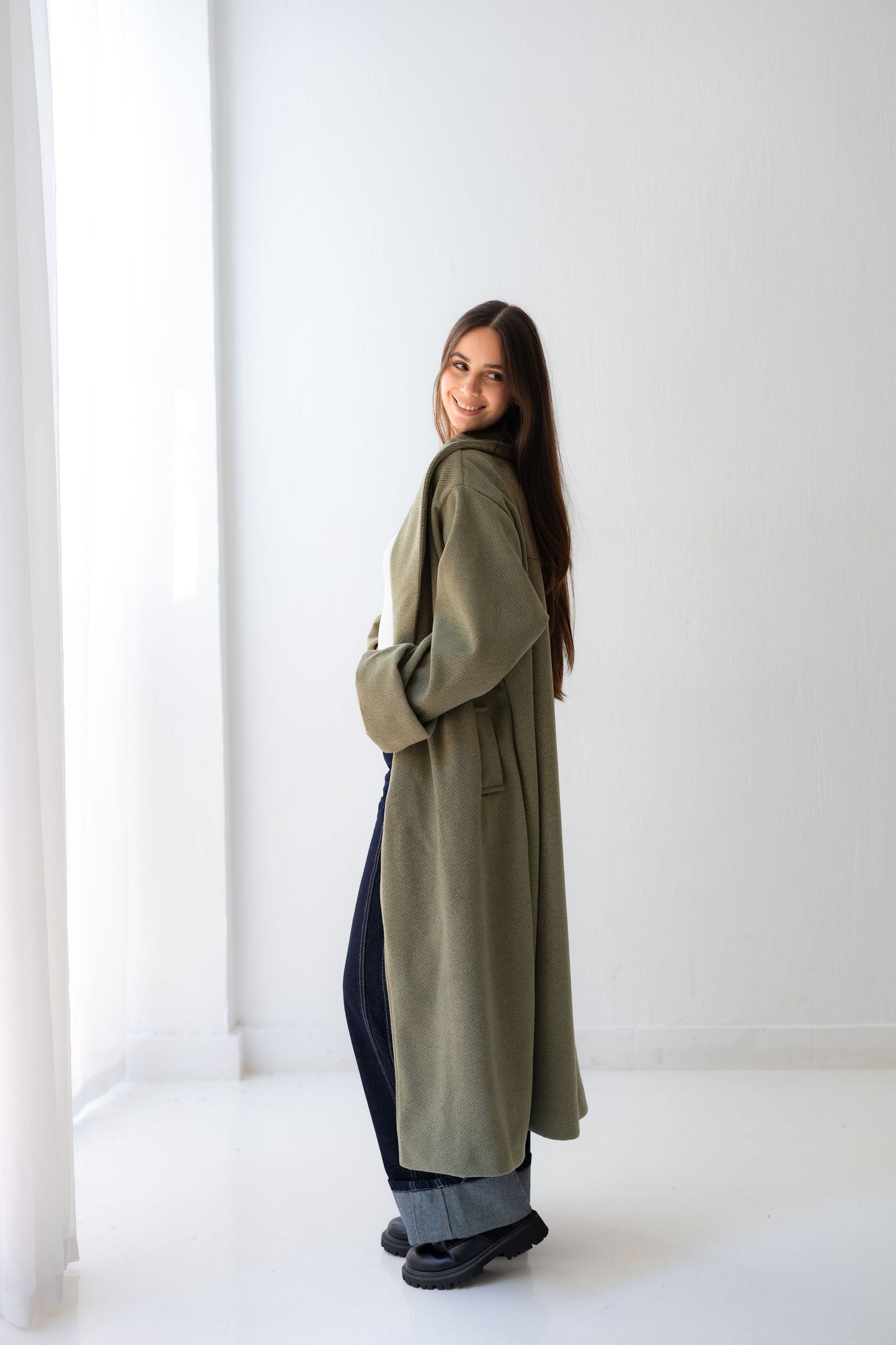 All Eyes Here Coat - Olive