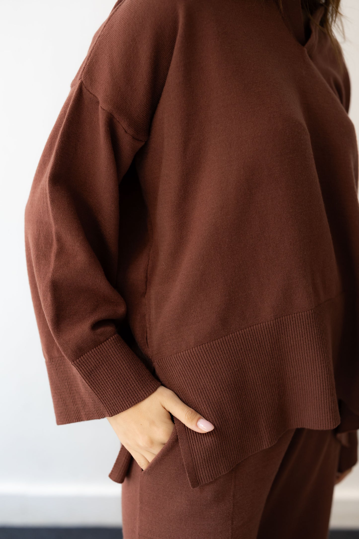 Clouded Warmth Knit Set - Chocolate