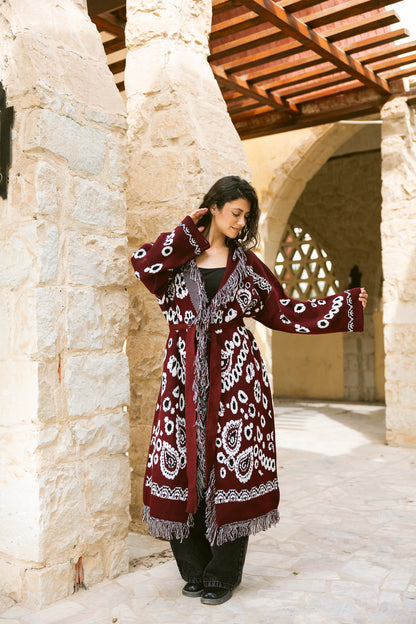 Rihla Cardigan - Burgundy