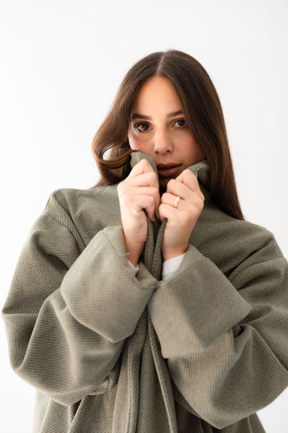 All Eyes Here Coat - Olive