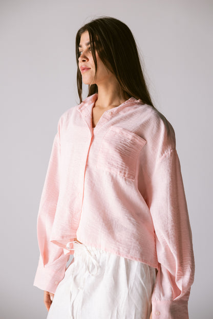 Cropped Shirt - Light Pink