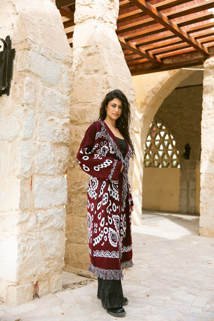 Rihla Cardigan - Burgundy