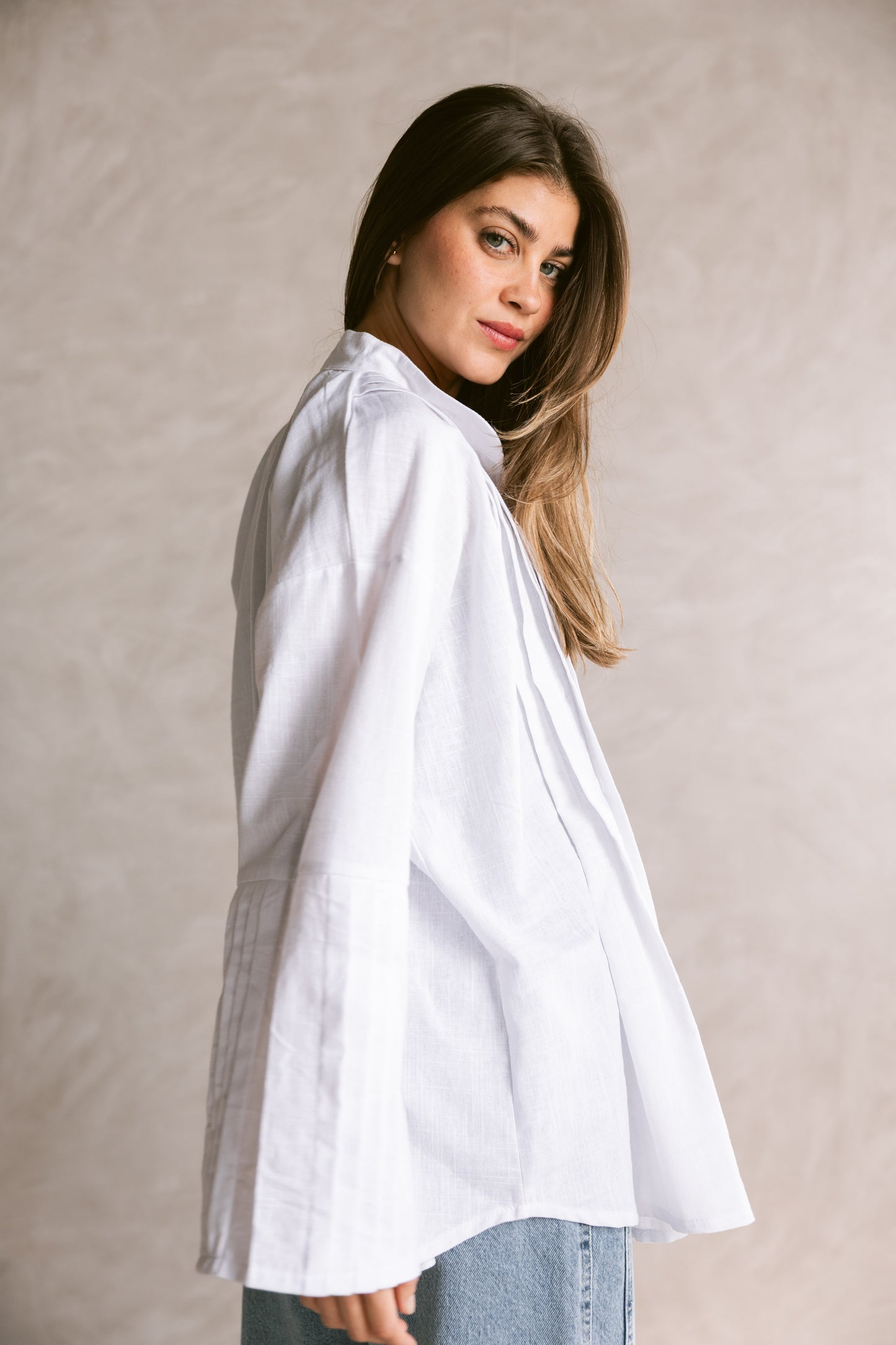 Pleated Top - White