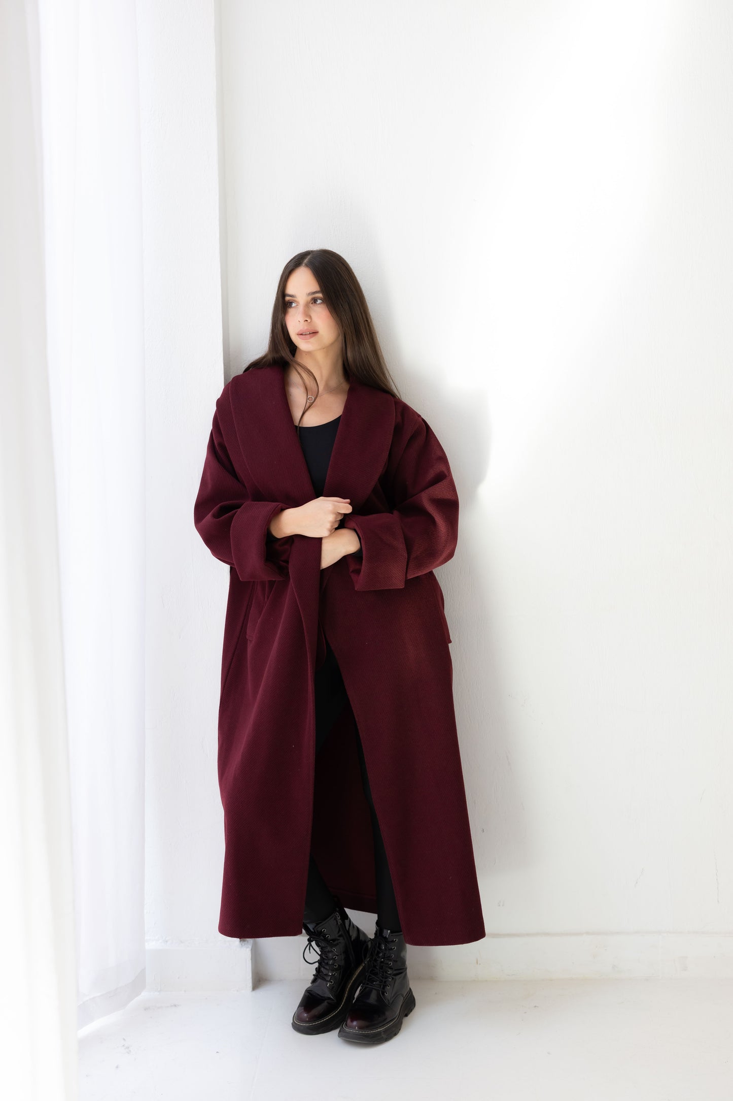 All Eyes Here Coat - Deep Burgandy