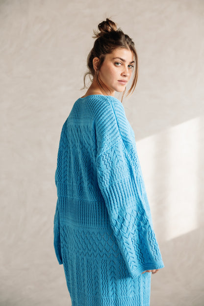 That Girl Knit Dress - Sky Blue
