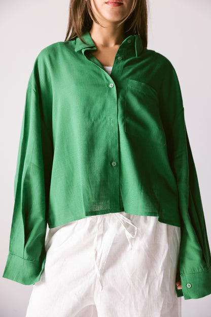 Cropped Shirt - Green