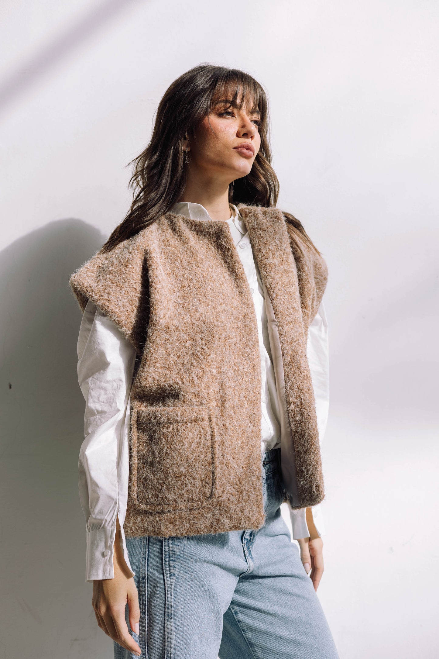 Shimmer Base Edit Vest - Mocha