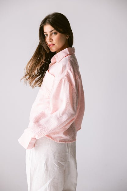 Cropped Shirt - Light Pink