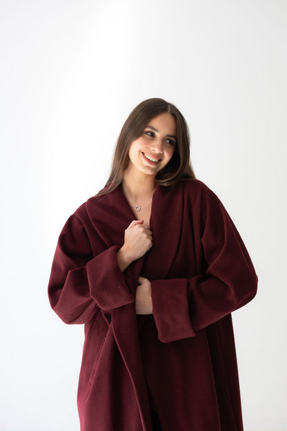 All Eyes Here Coat - Deep Burgandy