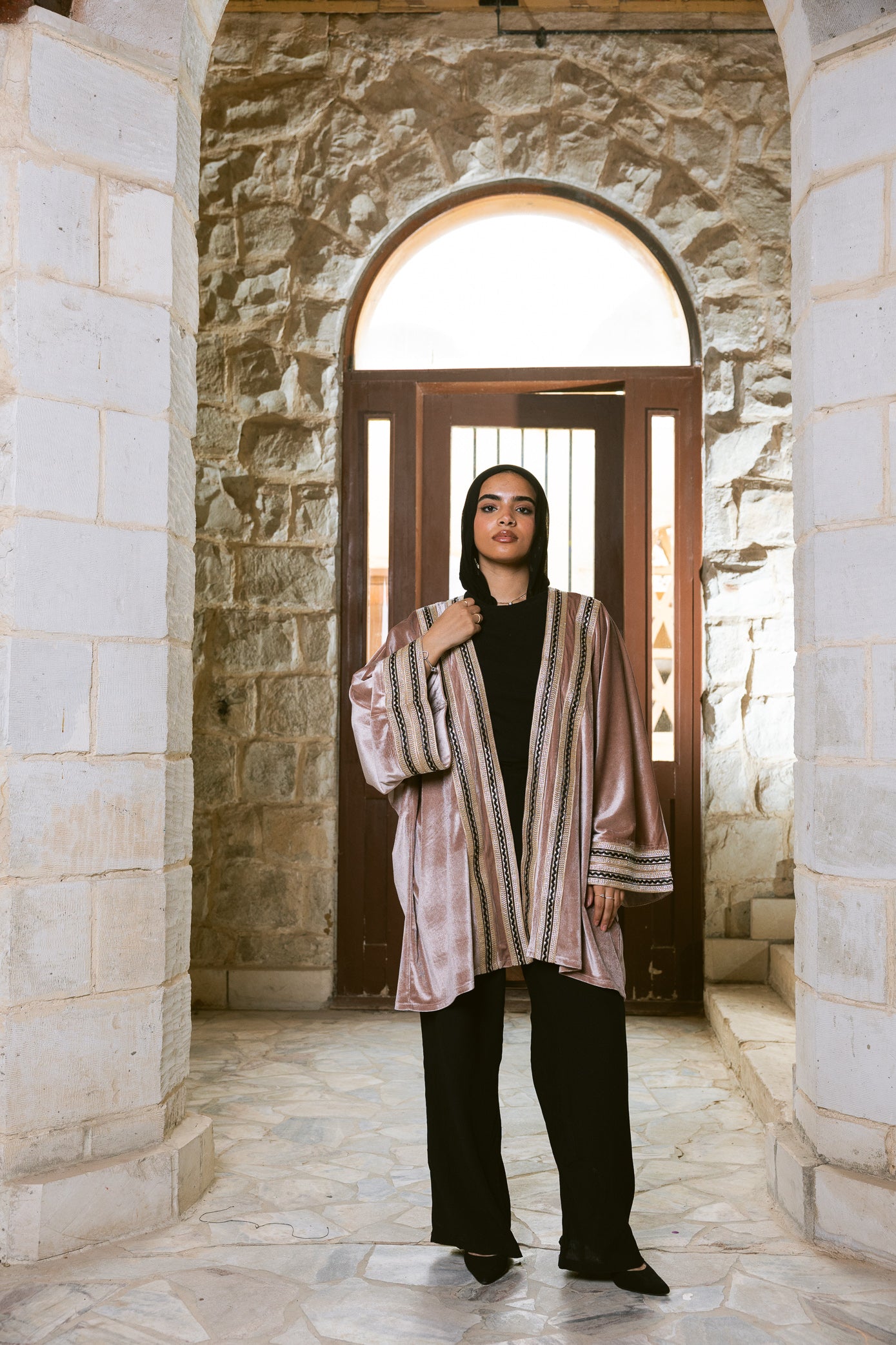 Qamar Kaftan - Dusty Blush