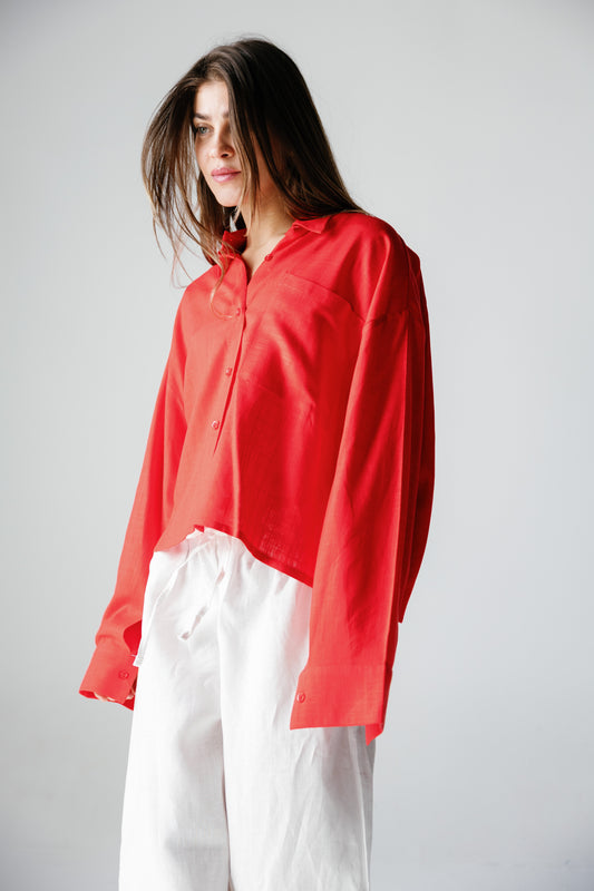 Cropped Shirt - Crimson