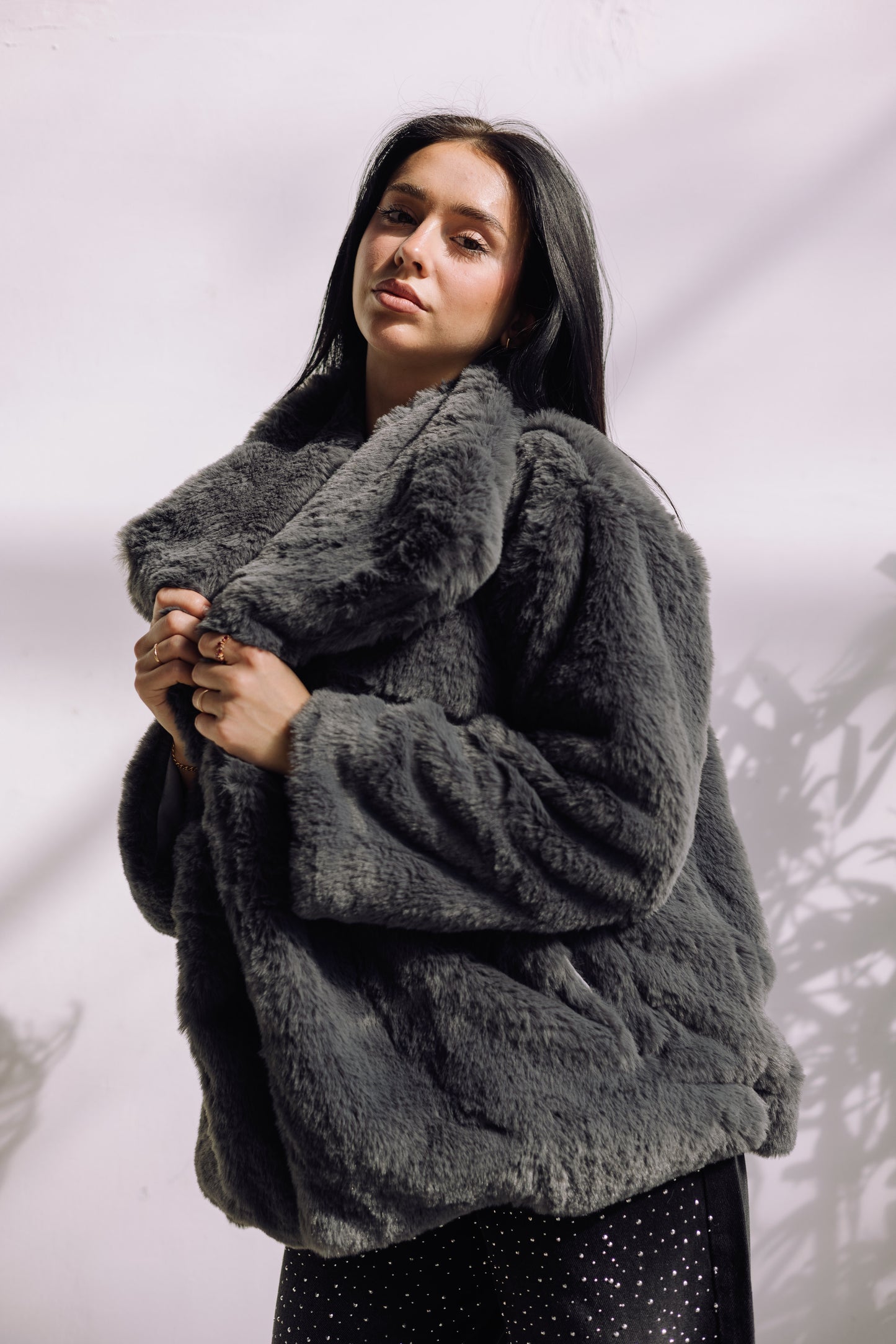Scandi Fur Jacket - Grey