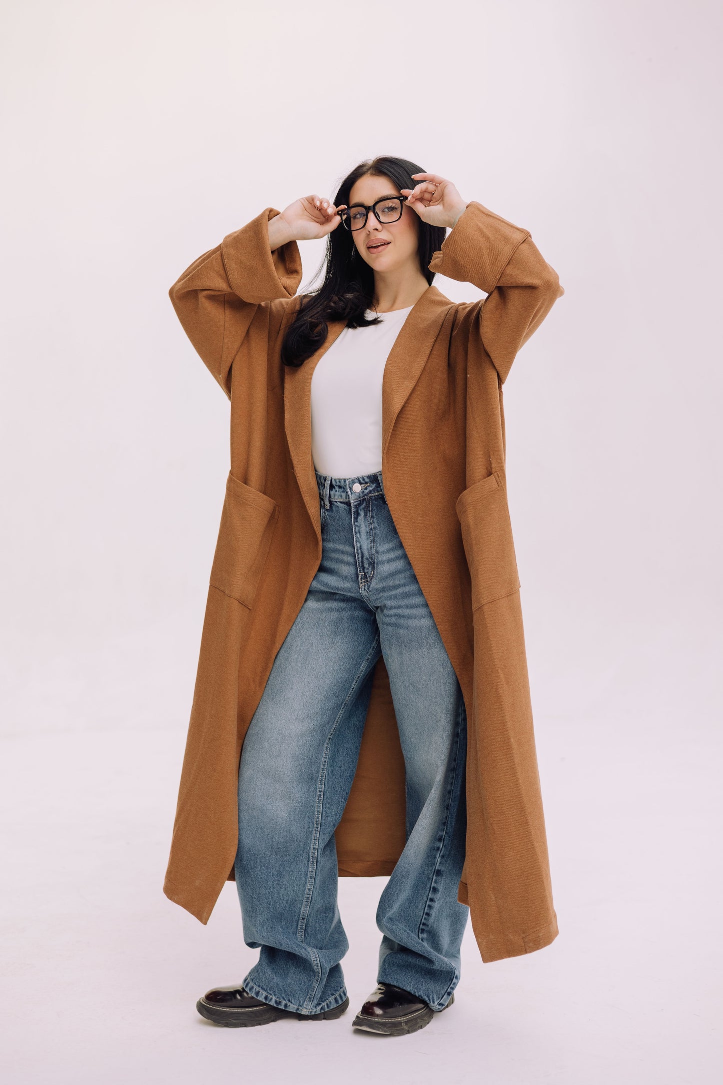 Cardigan Coat - Caramel Brown
