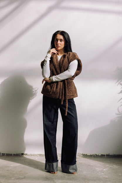 Shimmer Base Edit Vest - Brown Cocoa