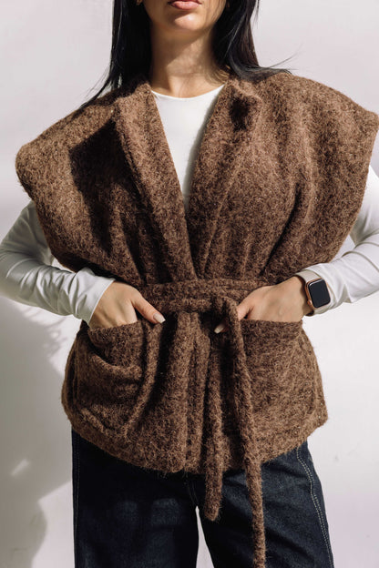 Shimmer Base Edit Vest - Brown Cocoa