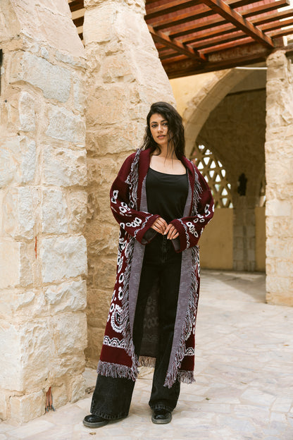 Rihla Cardigan - Burgundy
