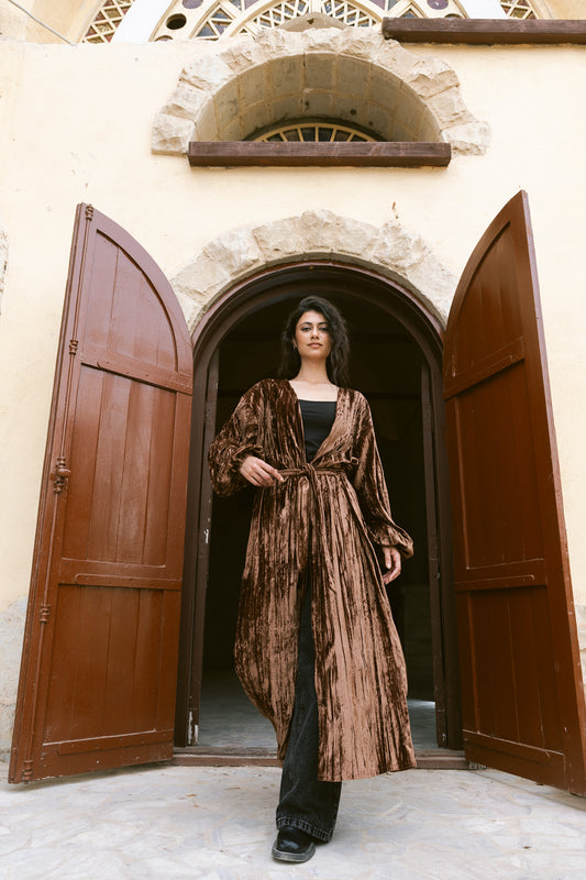 Velvet Flow Kimono - Chocolate