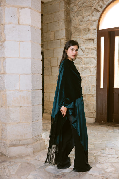 Fringe Edit Kaftan - Emerald Green