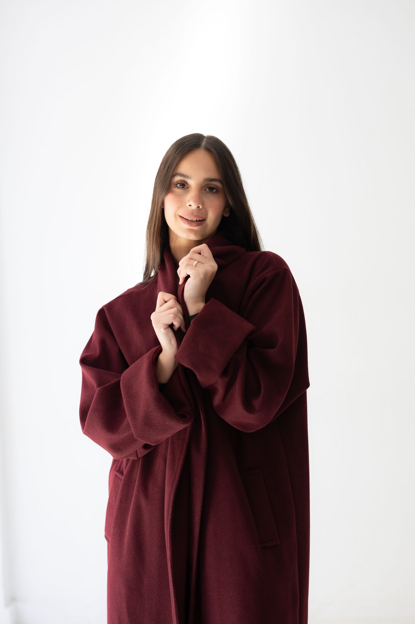 All Eyes Here Coat - Deep Burgandy