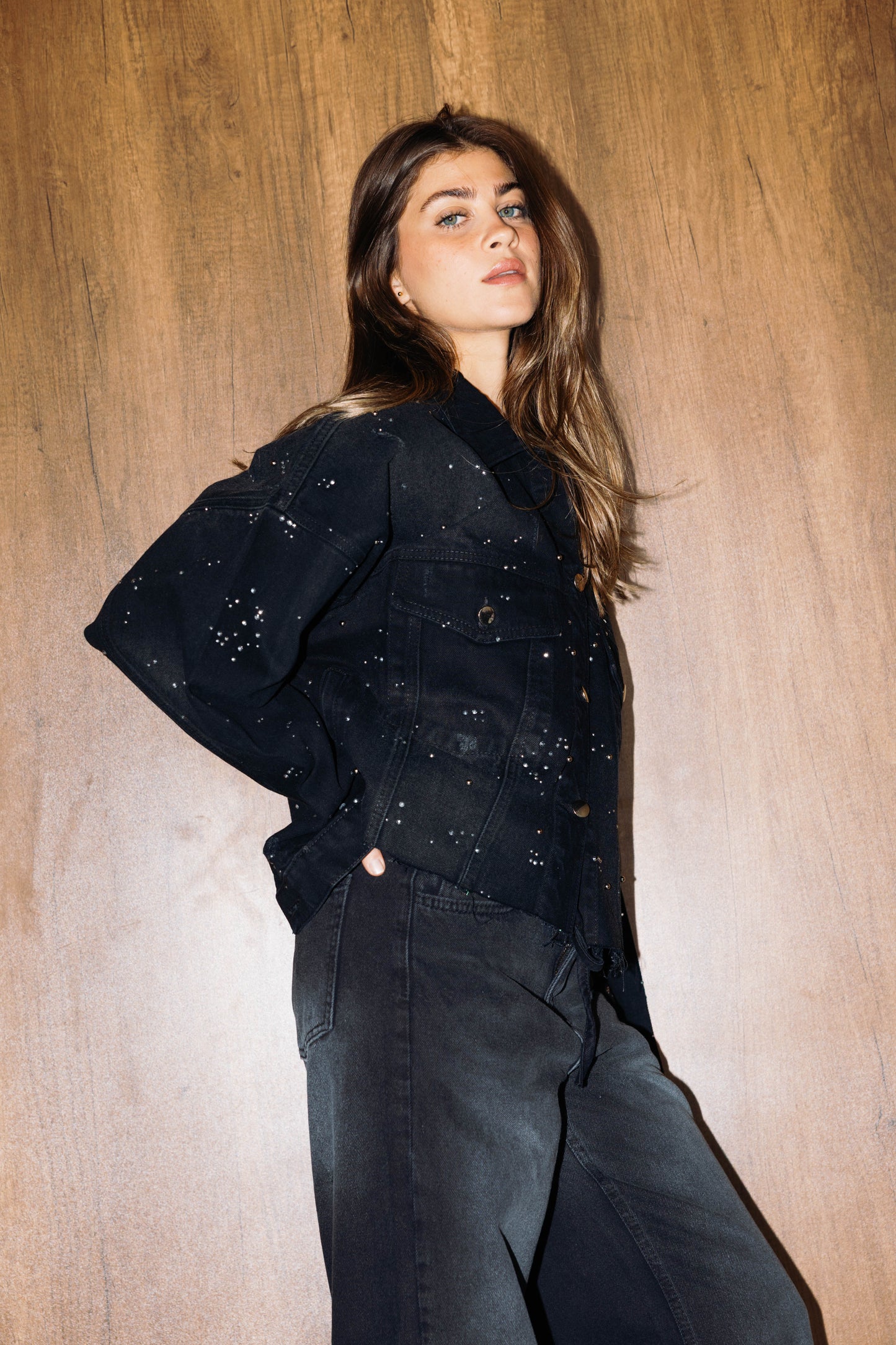 Starfall Denim Jacket - Black