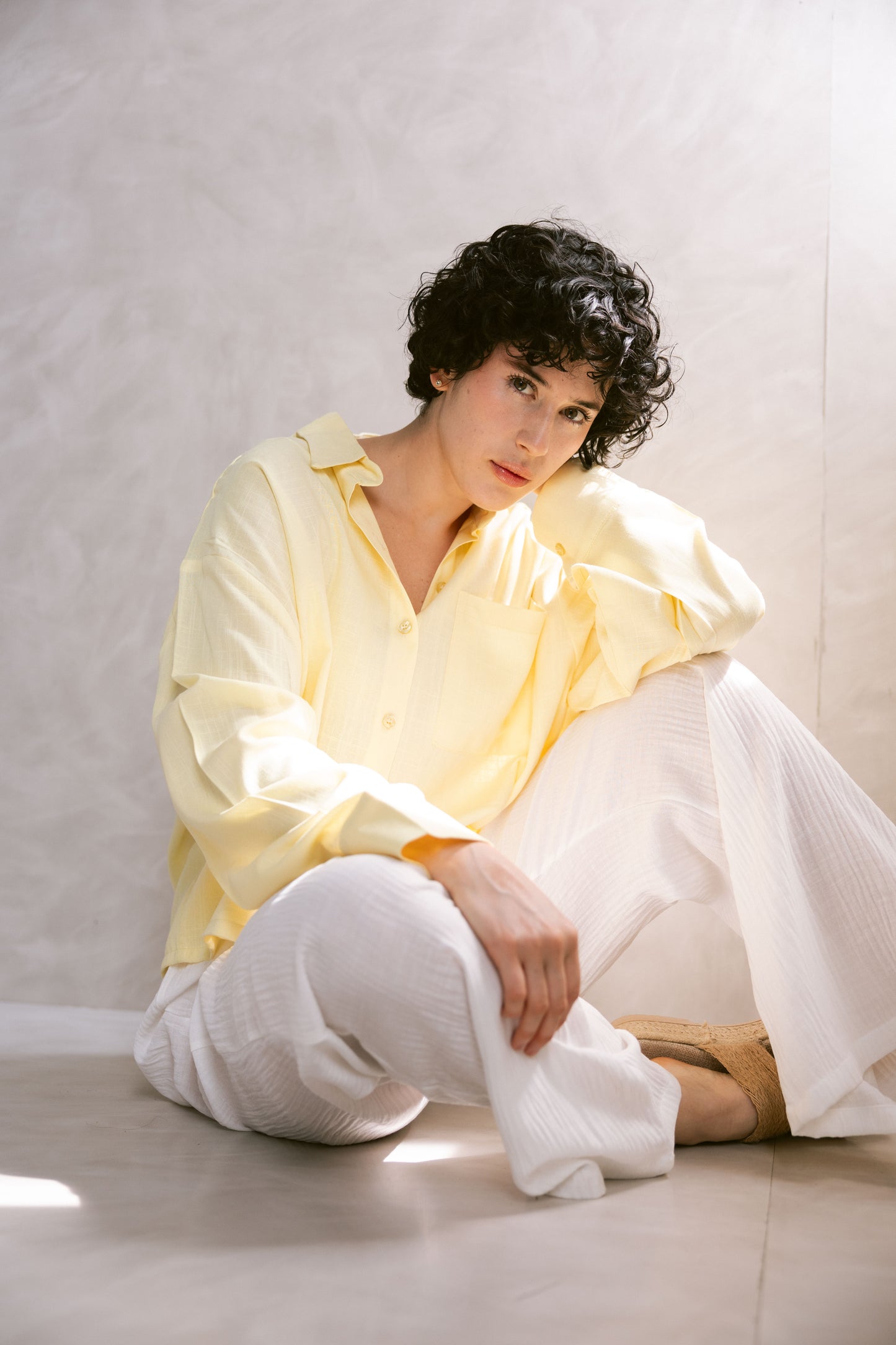 Cropped Shirt - Butter Yellow