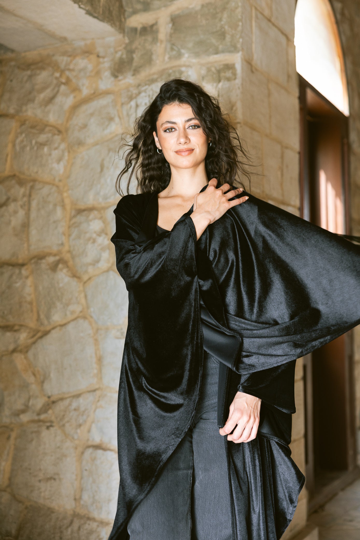 Fringe Edit Kaftan - Black