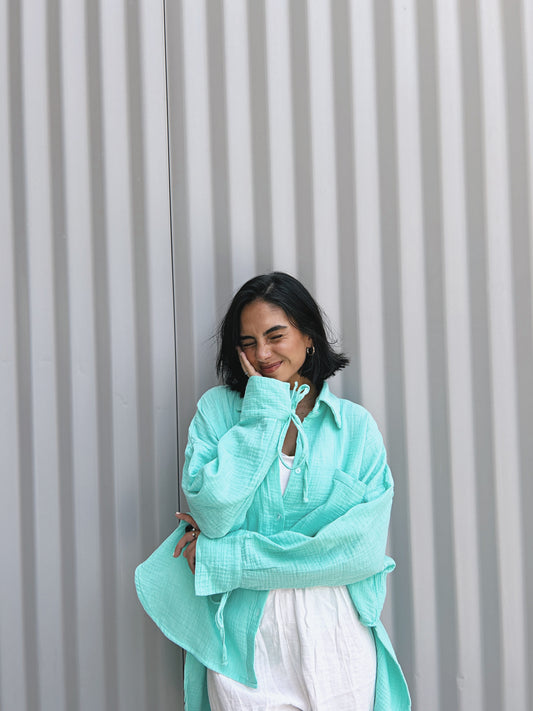 Blooming Shirt - Aqua