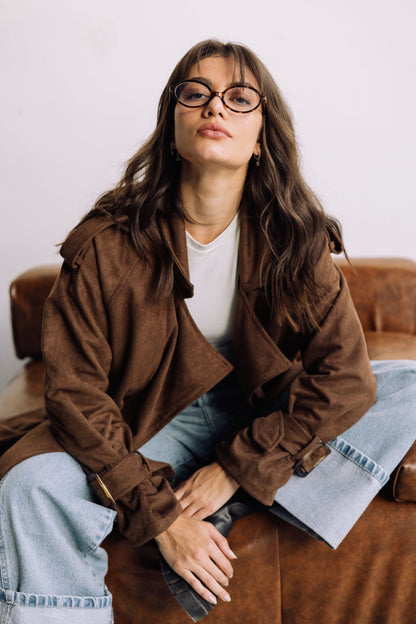 City Girl Trench Coat - Brown