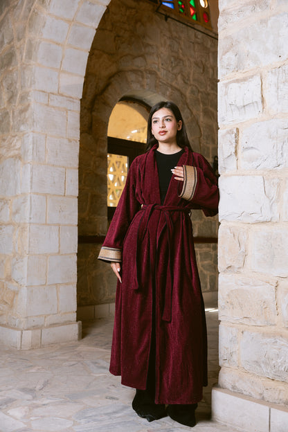 Subtle Shine Kaftan - Burgundy