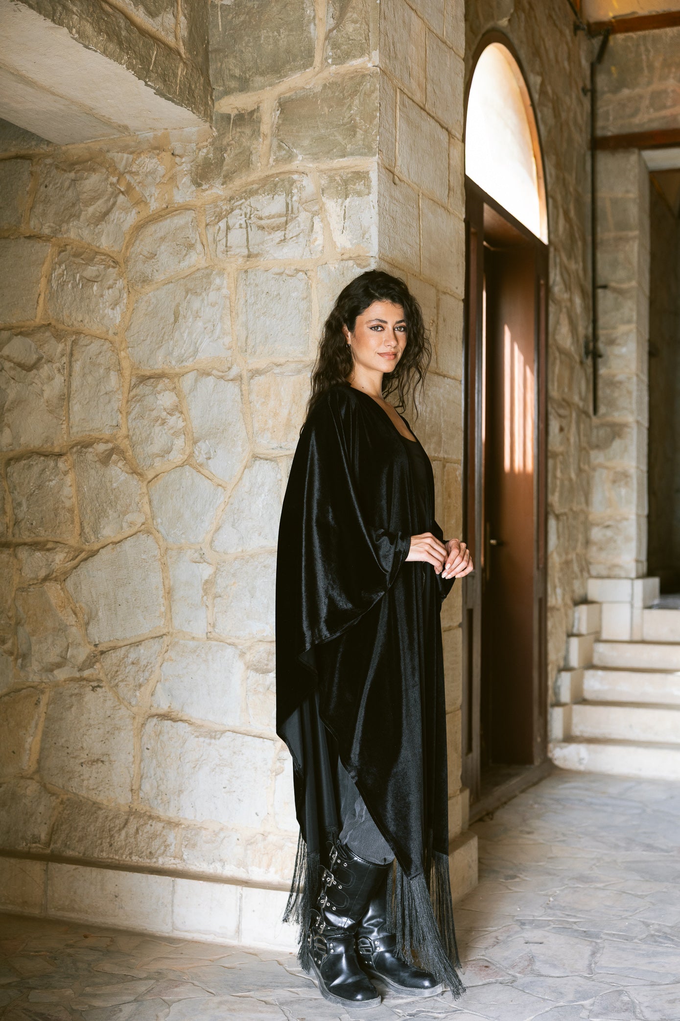 Fringe Edit Kaftan - Black